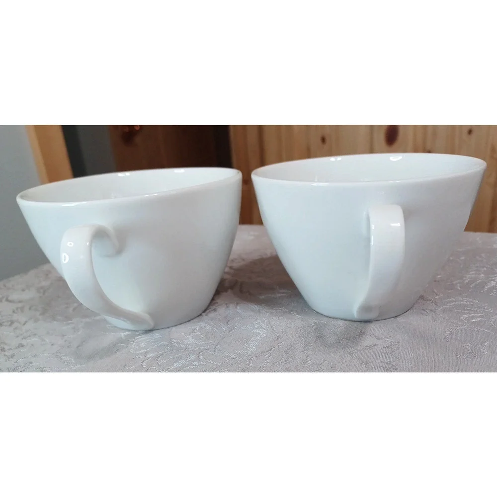 Crate & Barrel 2 Large 14 oz White Porcelain 3